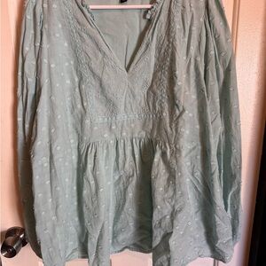 Torrid Light Mint Lace Blouse
